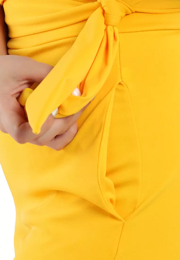 High Waist Wide Leg Pants in Orange