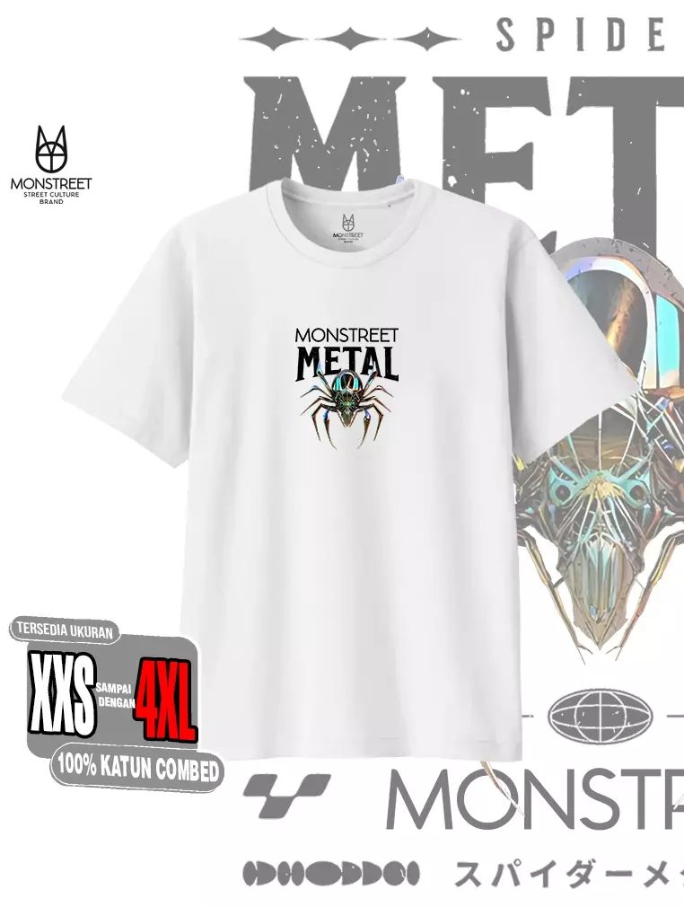Monstreet Kaos Katun Combed 24S Grafis Reguler Fit Putih Tshirt UTR132 Cotton Combed 24S Graphic Tshirt Regular Fit White Tshirt