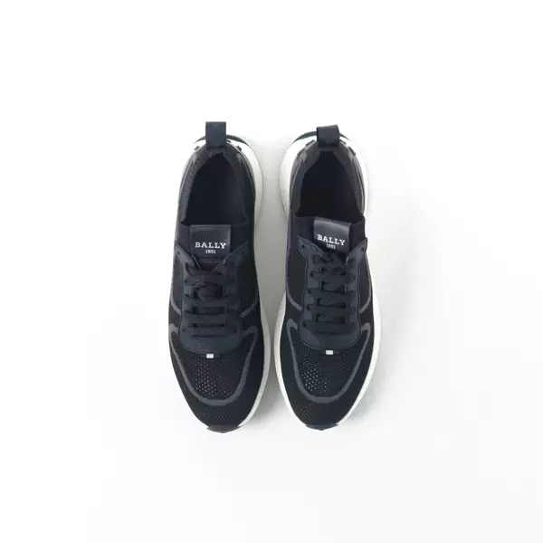 Sepatu BALLY DAVYN MESH WHITE BLACK SNEAKER 100% ORIGINAL