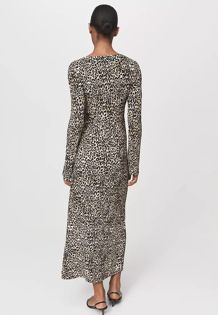 Printed V-Neck Dress