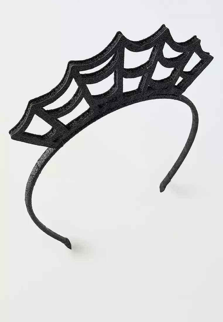 Headband with Sparkly Cobweb Appliqué