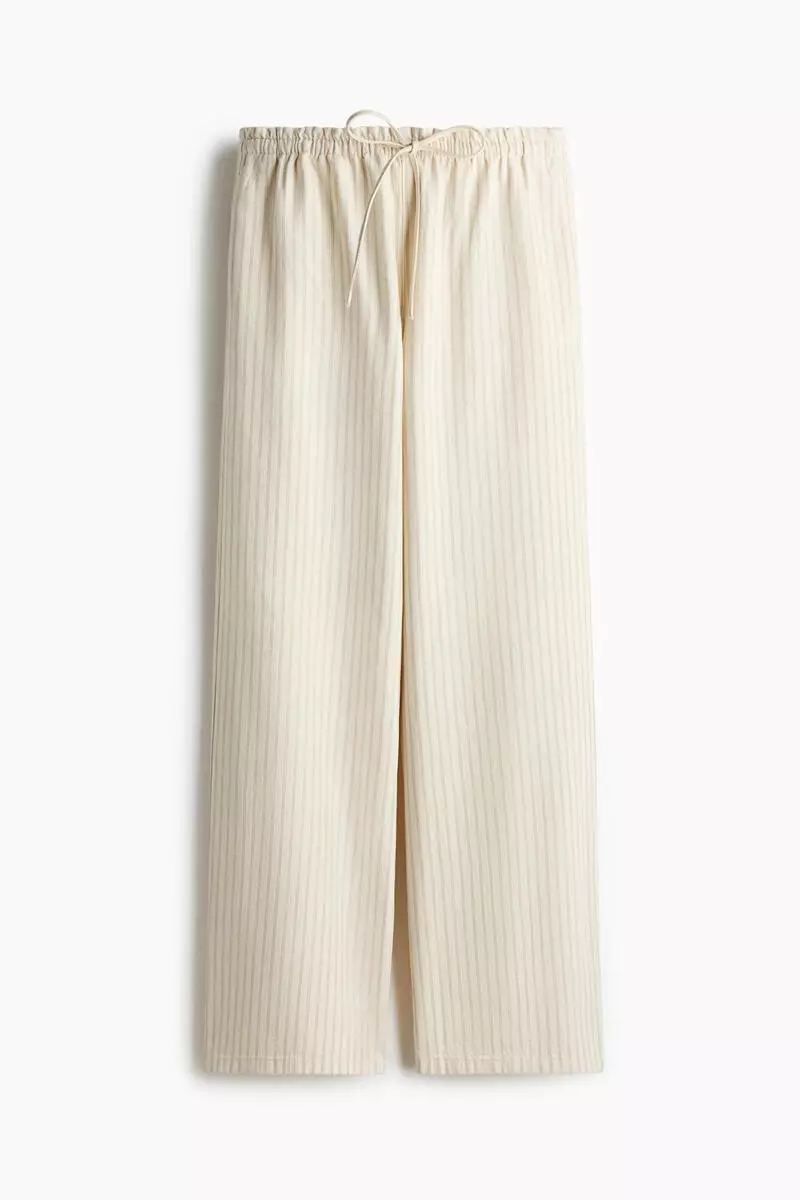 Denim pull-on trousers