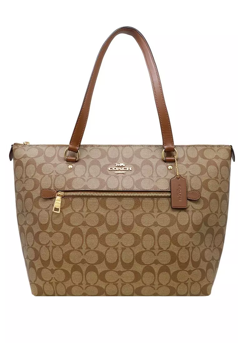 Coach Gallery Tote In Signature Canvas - Brown