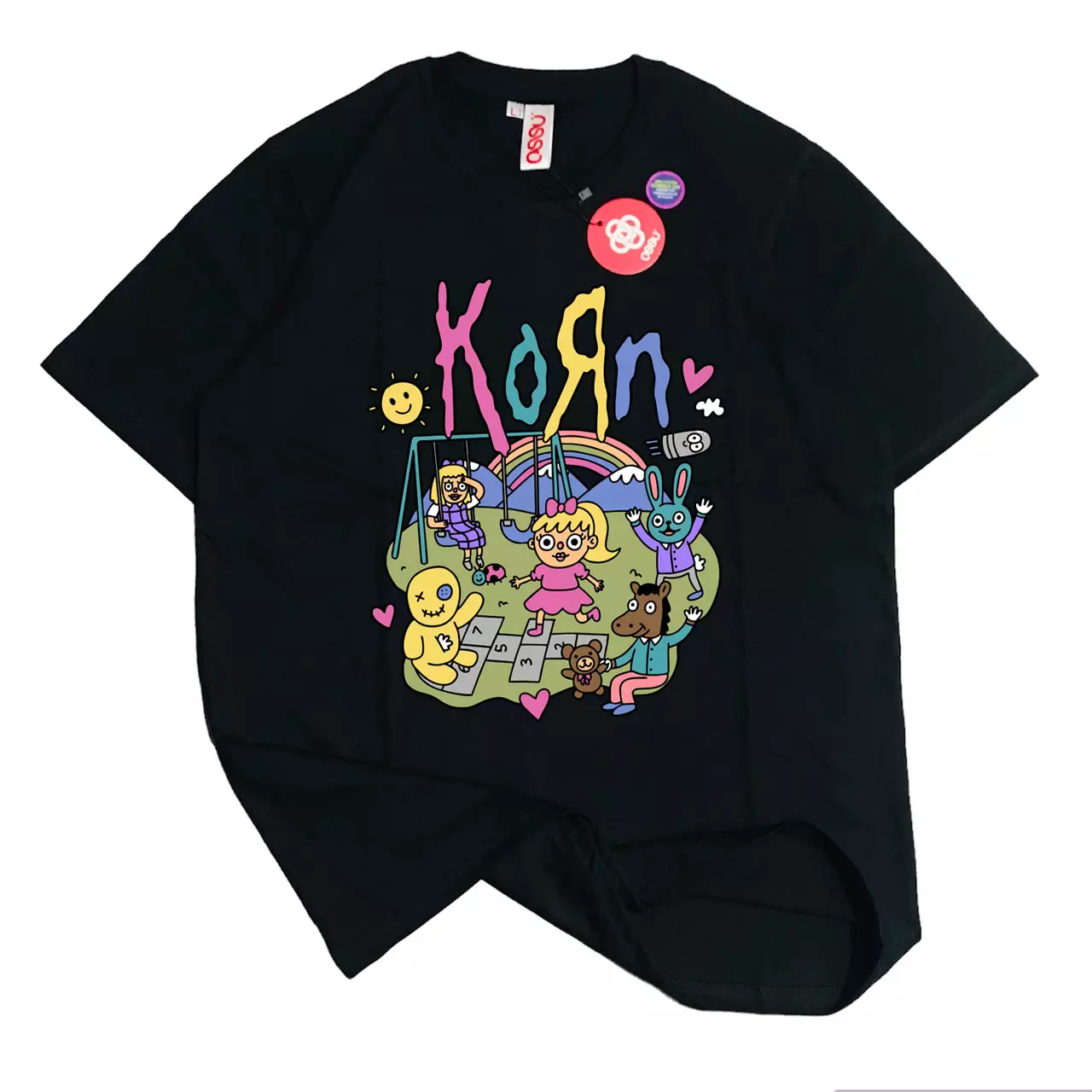Korn Playground Printed Black Tshirt