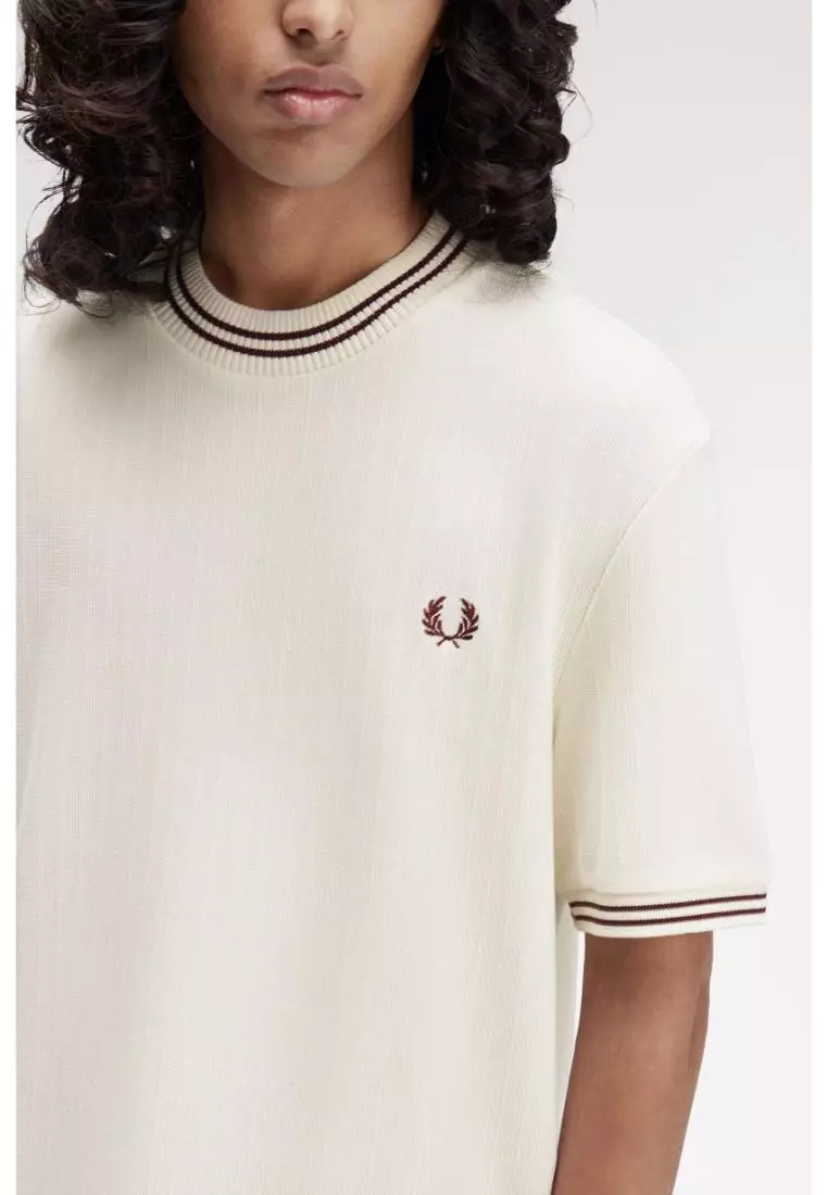 Fred Perry M8679 Ribbed Jersey T-Shirt (Ecru)
