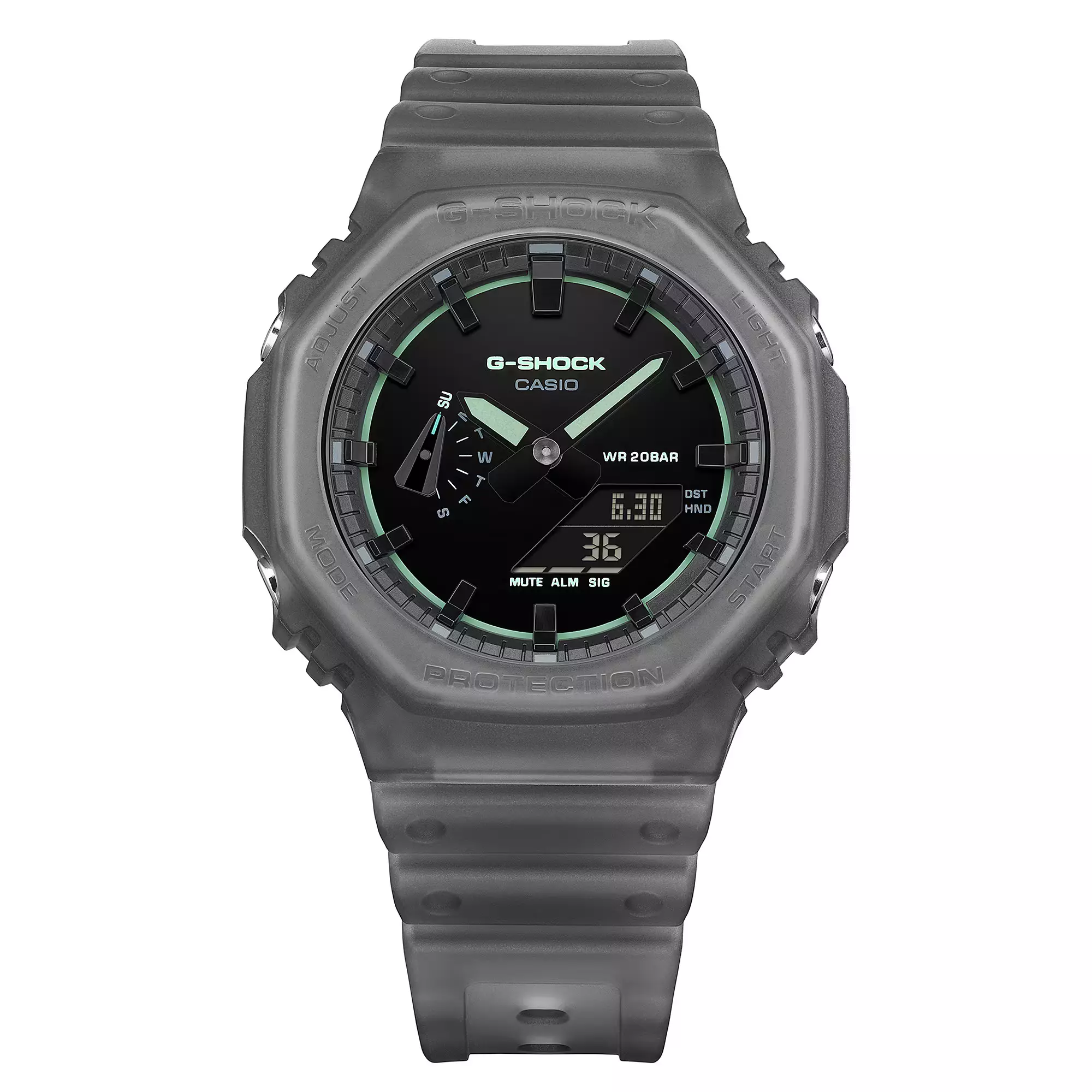 Casio G-Shock - Jam Tangan Analog Digital Pria - Black Dial - Grey Resin Case & Band - GA-2100K-1A