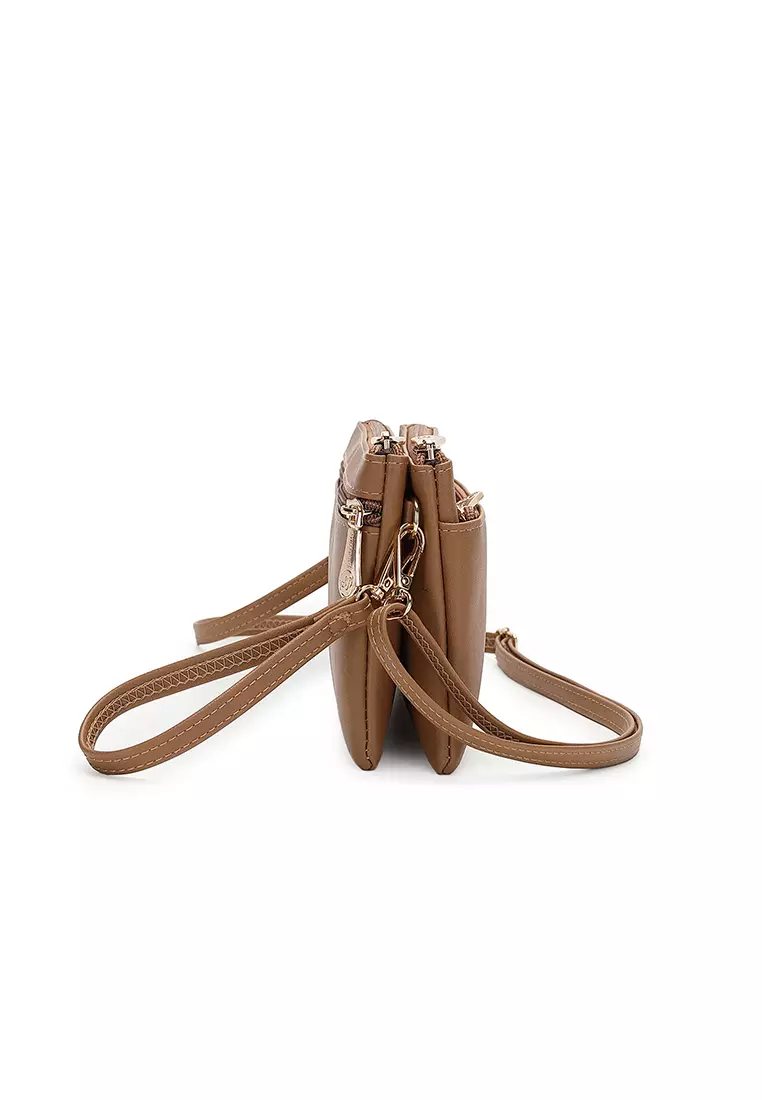 Women's Sling Bag / Crossbody Bag / Wristlet (斜孭袋 / 腕带錢包) - 棕色
