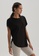DAGİ black Black T-Shirt, Boat Neck, Regular Fit, Short Sleeve Activewear for Women D844DAA6F04113GS_3