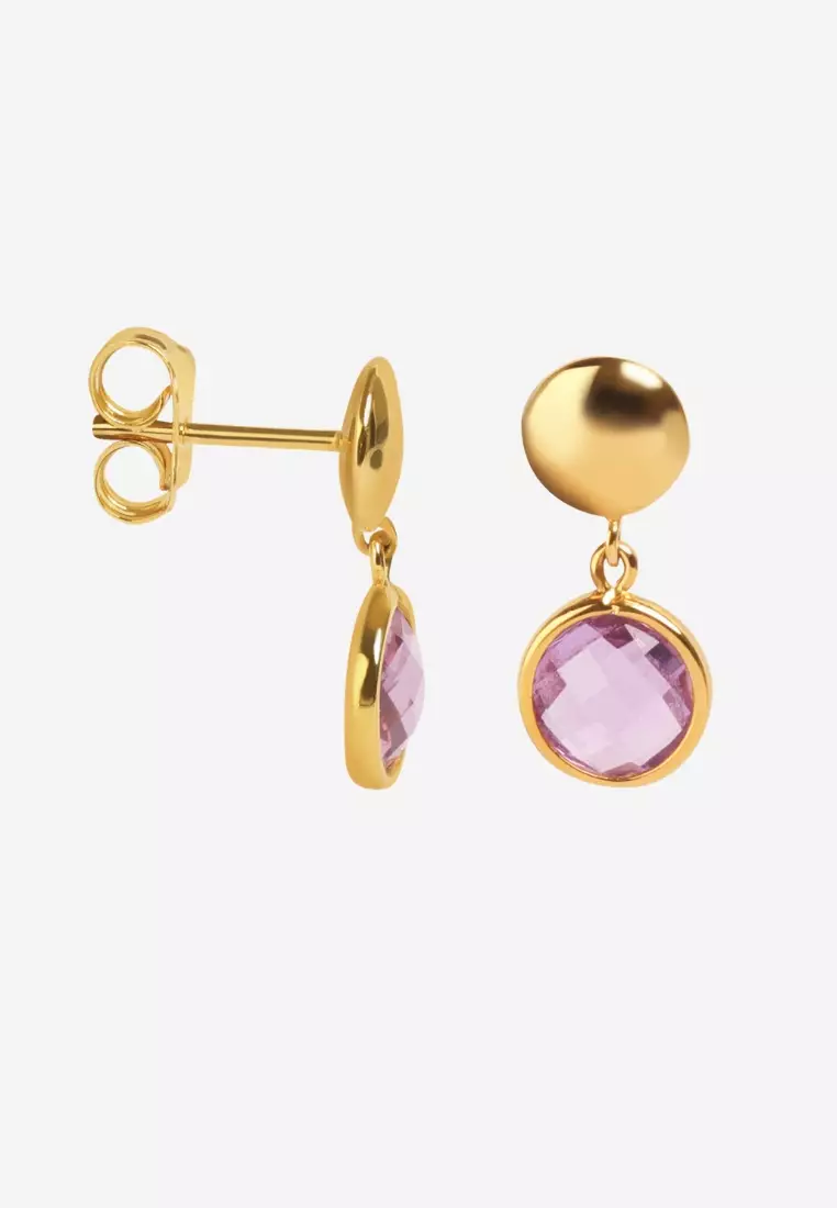 Prisma Drop Studs Amethyst 18k Gold
