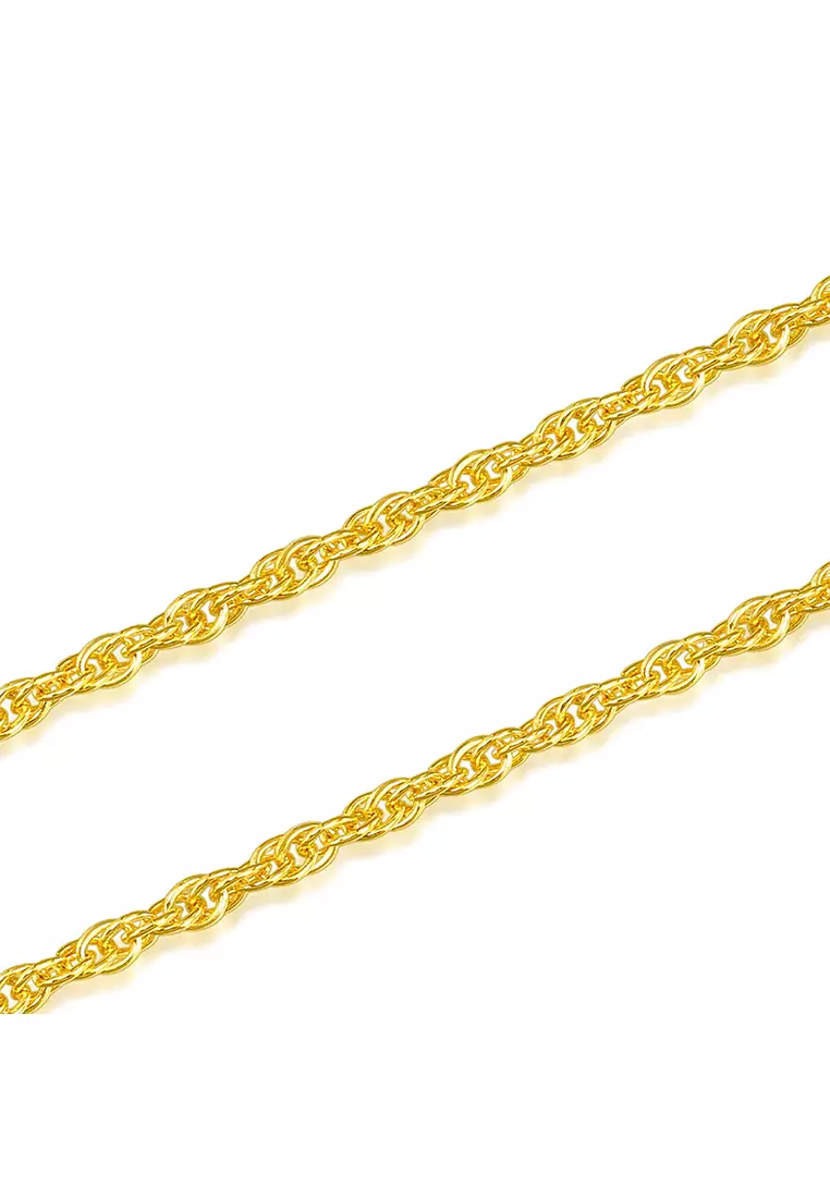 375/9K Gold Wave Necklace R001 (1.30MM, 60CM)