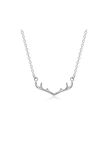 ZITIQUE silver Women's Antlers Necklace - Silver 2805DAC702ADFCGS_1