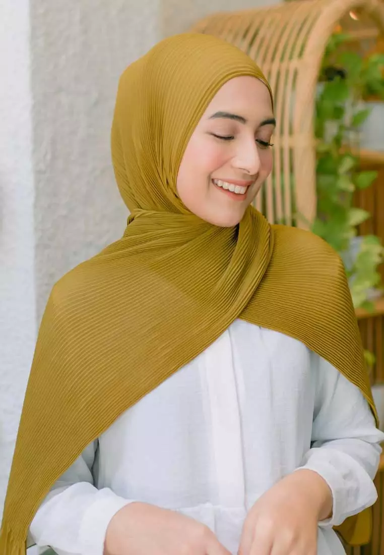 Bawal Pleats Shawl Zaitun