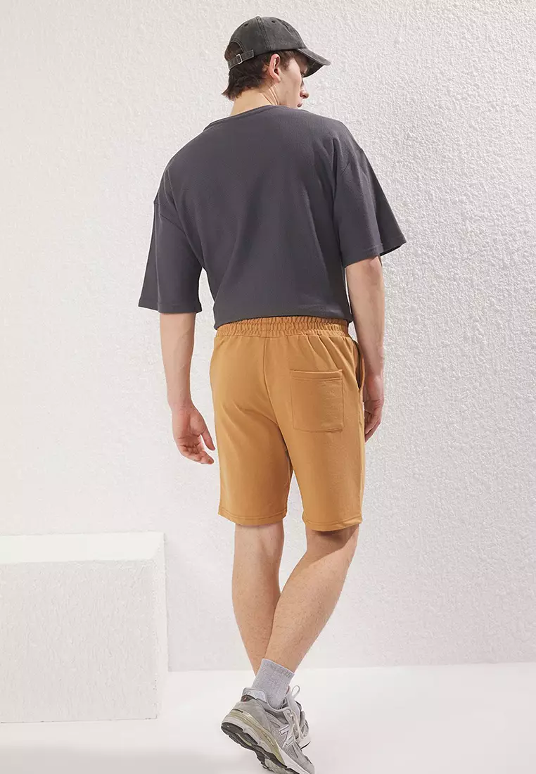 Camel Basic Regular Mid Length/Normal Cut Plain Shorts TMNSS20SR0068