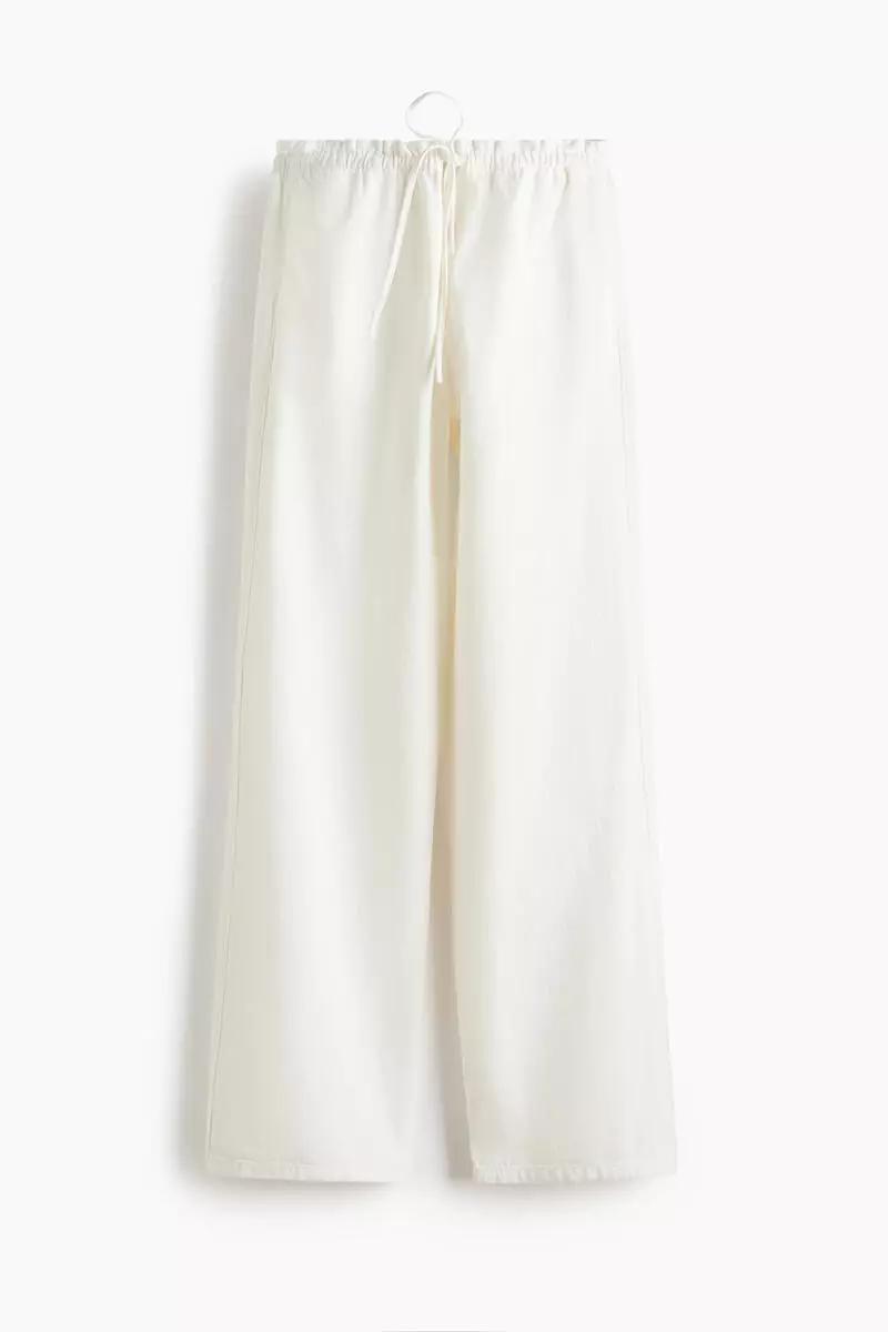 Denim pull-on trousers