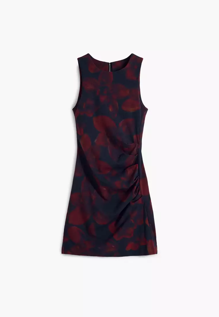 Ruched pinafore dress