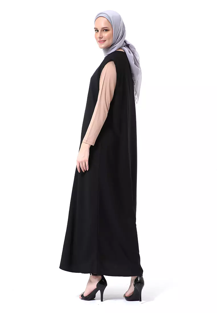 Callista Basic Sleeveless Abaya Busui Friendly Premium High Quality - Black