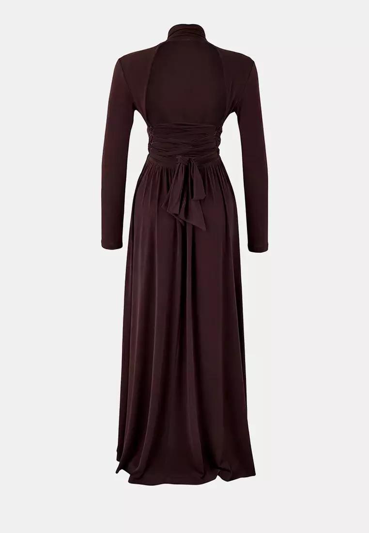 High Neck Tie Back Maxi Dress