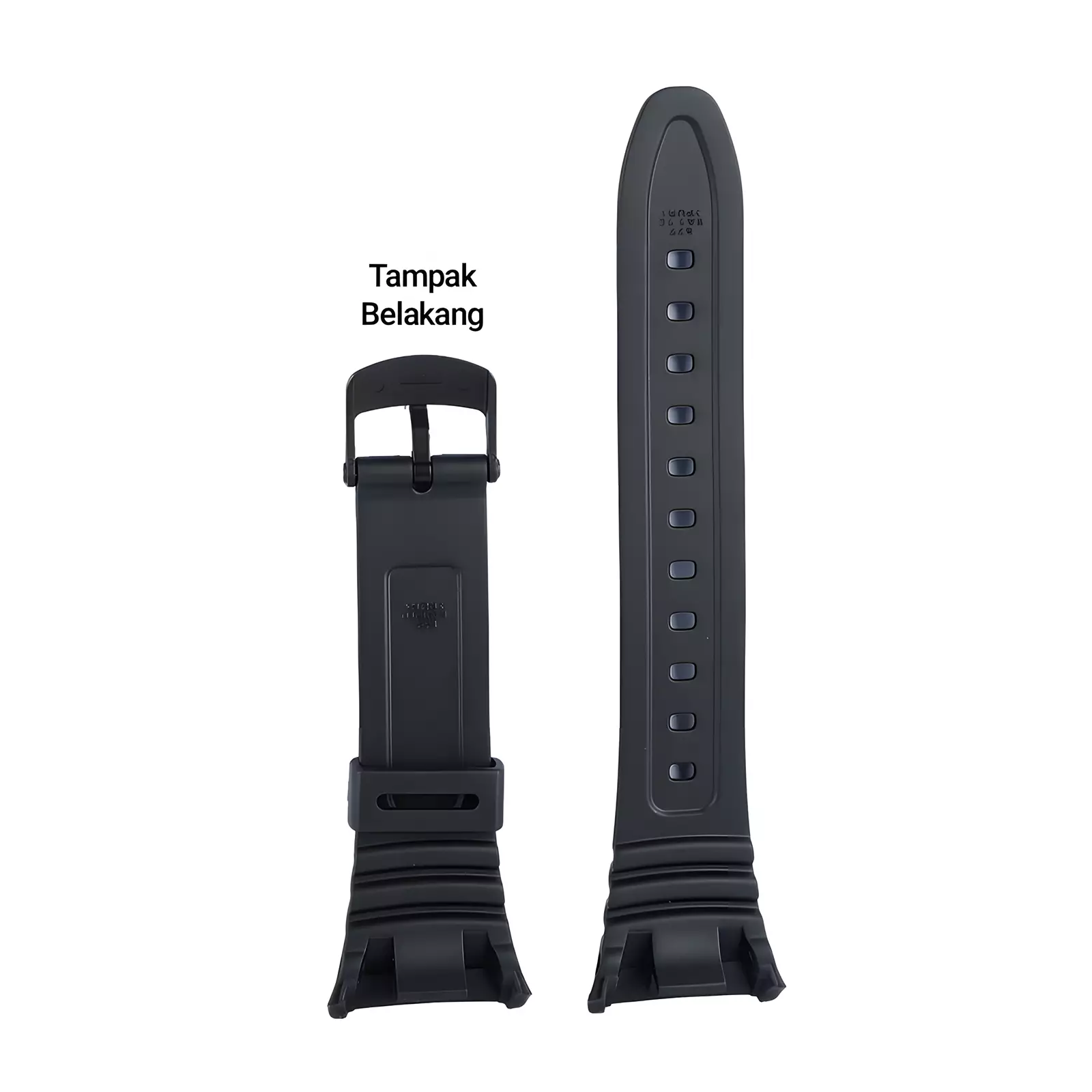 Strap Tali Band Jam Casio - Black Resin Band - 28 mm - W-96H Series