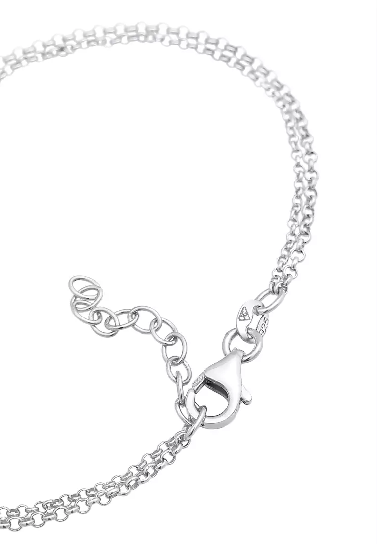 Gelang Perhiasan Perak 925 Wanita Layer Infinity Heart Zirconia Crystal