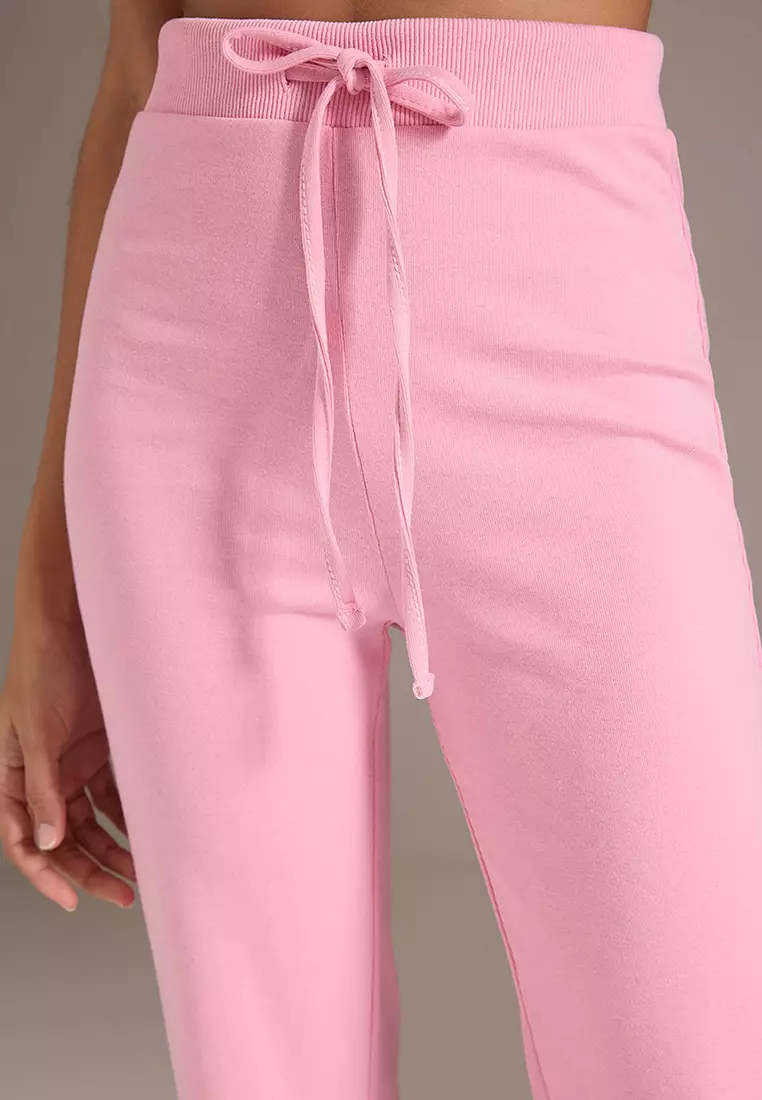 Pink Fitted/Fits Body Flexible Knitted Bottom-Top Set TWOSS25AU00053