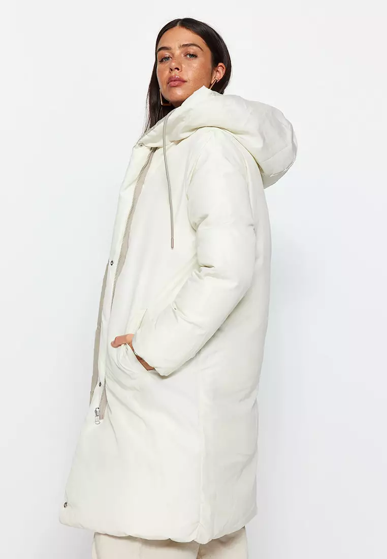 Mink-Stone Double-Sided Regular Fit Hooded Water Repellent Long Down Coat Twoaw23Mo52
