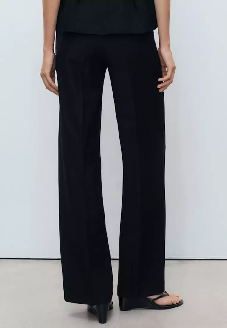 Straight Mid-Rise Suit Trousers