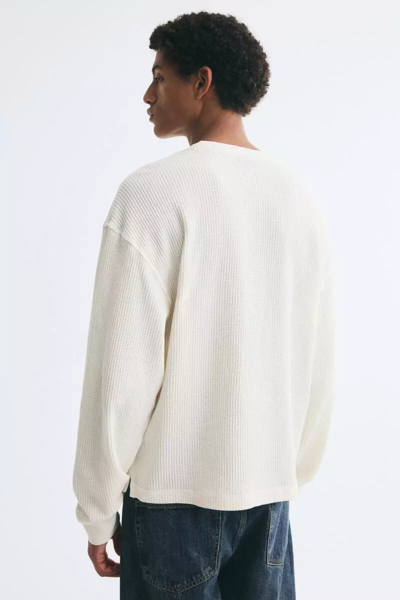 Regular Fit Waffled henley top
