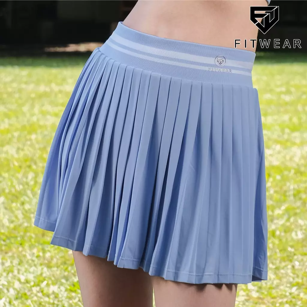 Fitwear Rok + Inner Padel Wanita Olahraga XAVIERA MEDIUM PLEATS - LIGHT BLUE