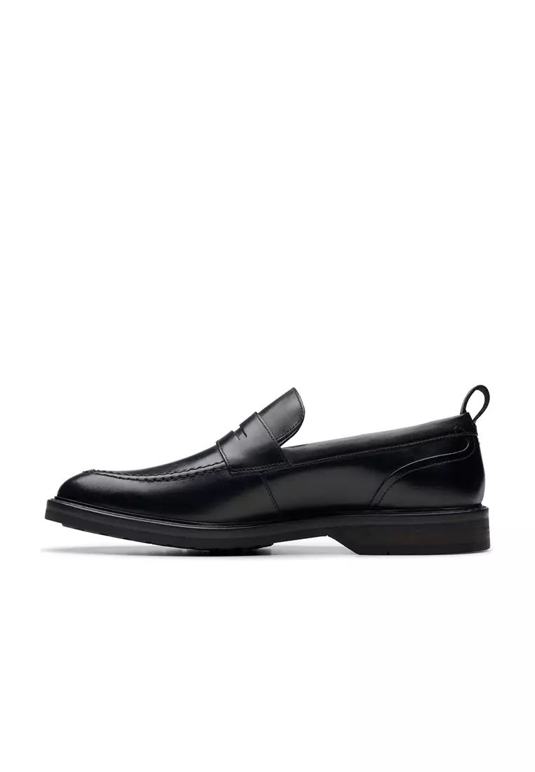 Mens Aldwin Step Loafers - Black Leather