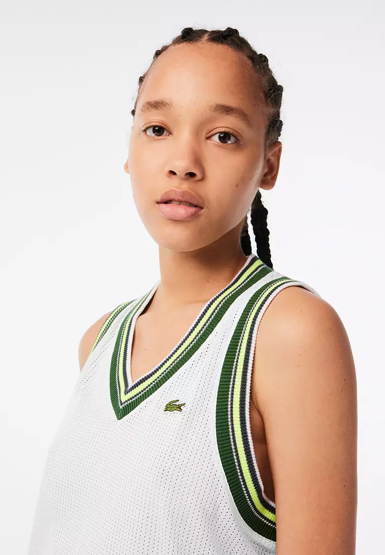 Buy Lacoste Women s Contrast V Neck Tank Top 2024 Online ZALORA