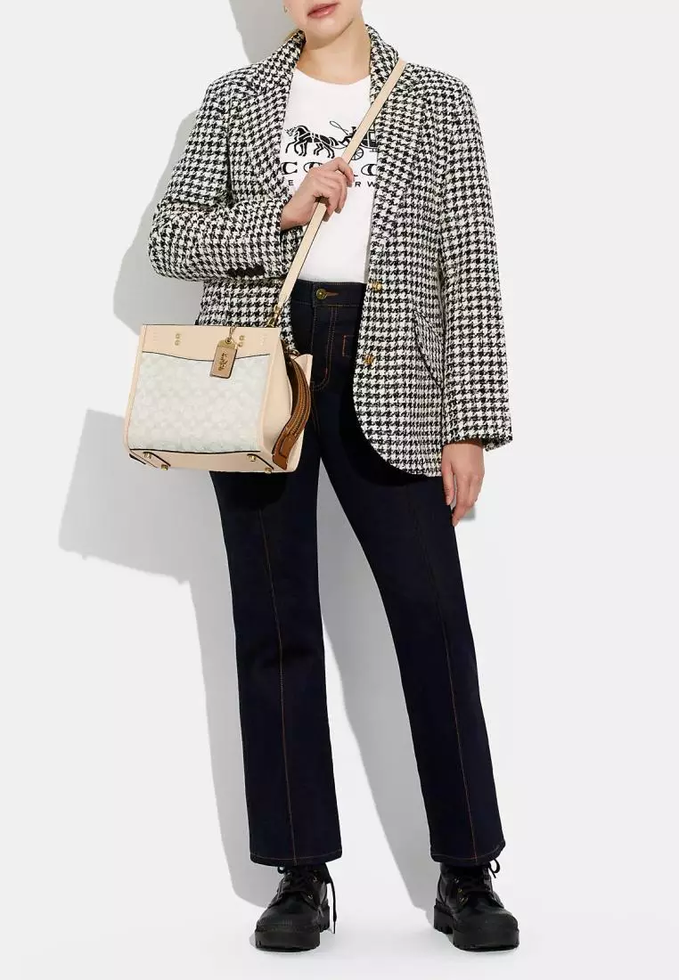 Coach Rogue 25 In Signature Textile Jacquard Chalk Ivory Multi