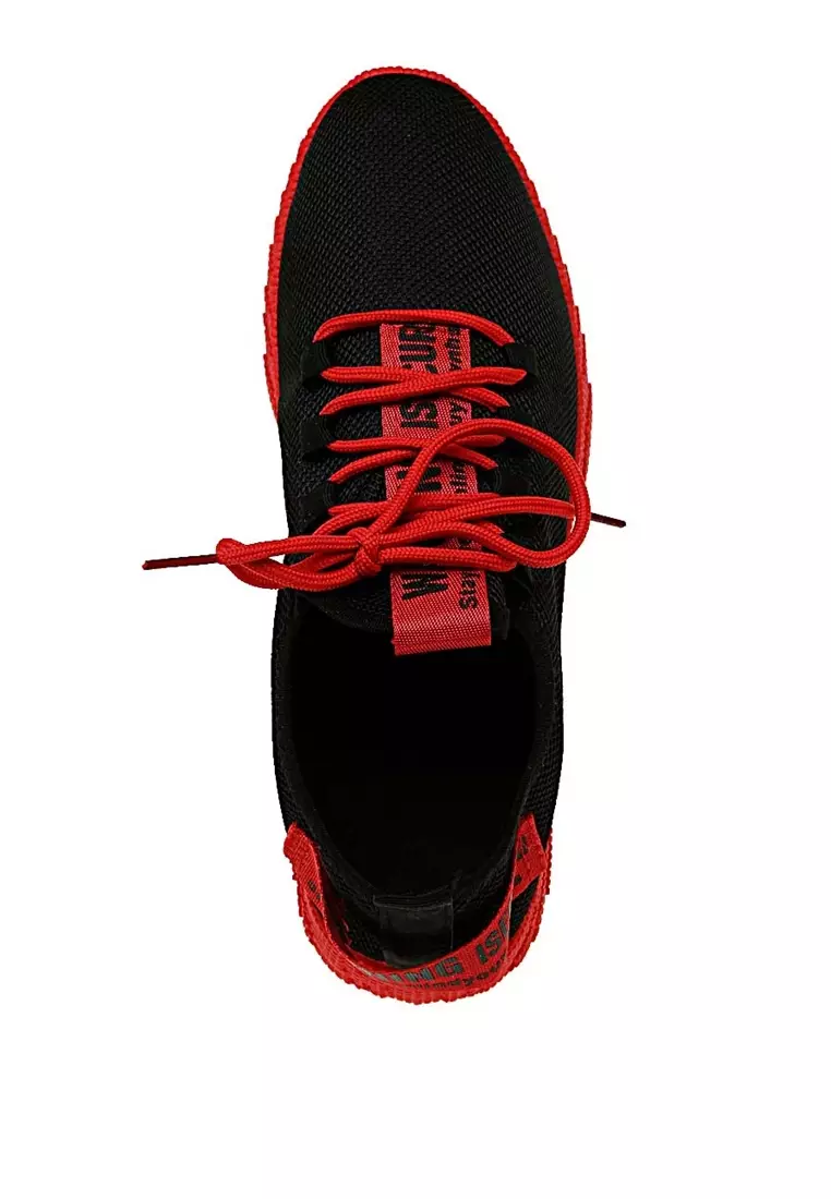 Chayton Sepatu Olahraga Pria Sneakers Warning Two Tone Casual Sport Shoes Material Fabric ORIGINAL - Red