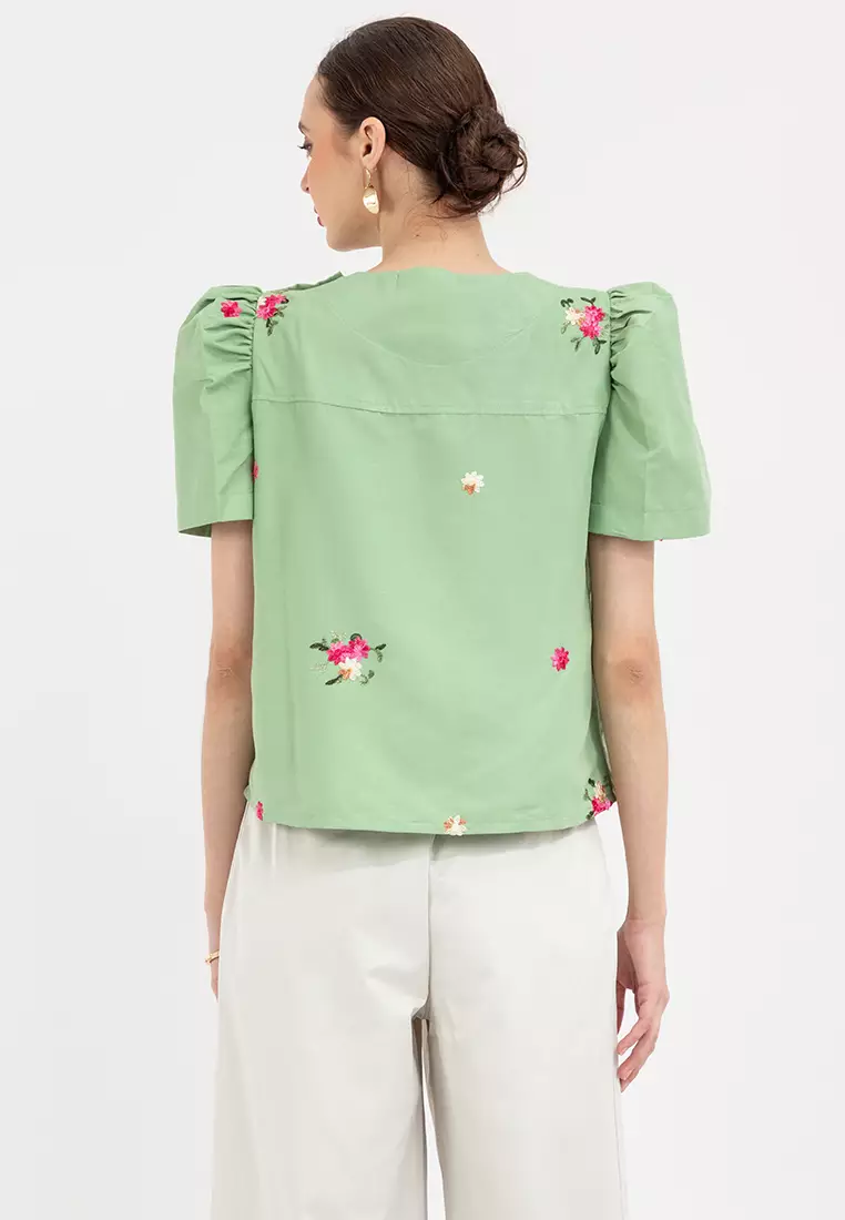 AMIHAN Filipiniana Side Pleated Blouse