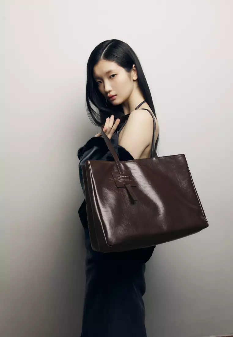 ANNA Vegan Leather Shoulder Bag Brown