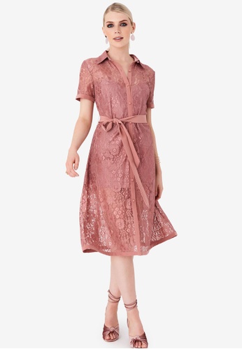 Buy Paper Dolls Rose Lace Shirt Midi Dress Online On Zalora Singapore