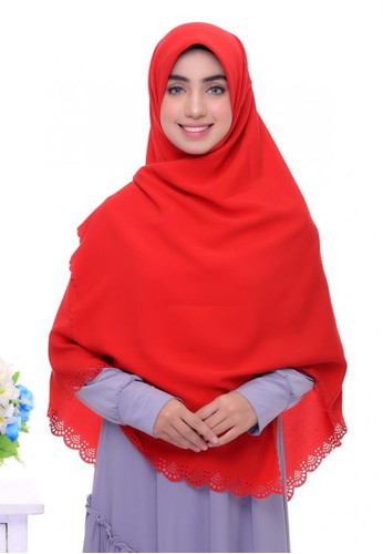 First Hijab red Mayra Square Hijab In Red 742DAAA4524B30GS_1