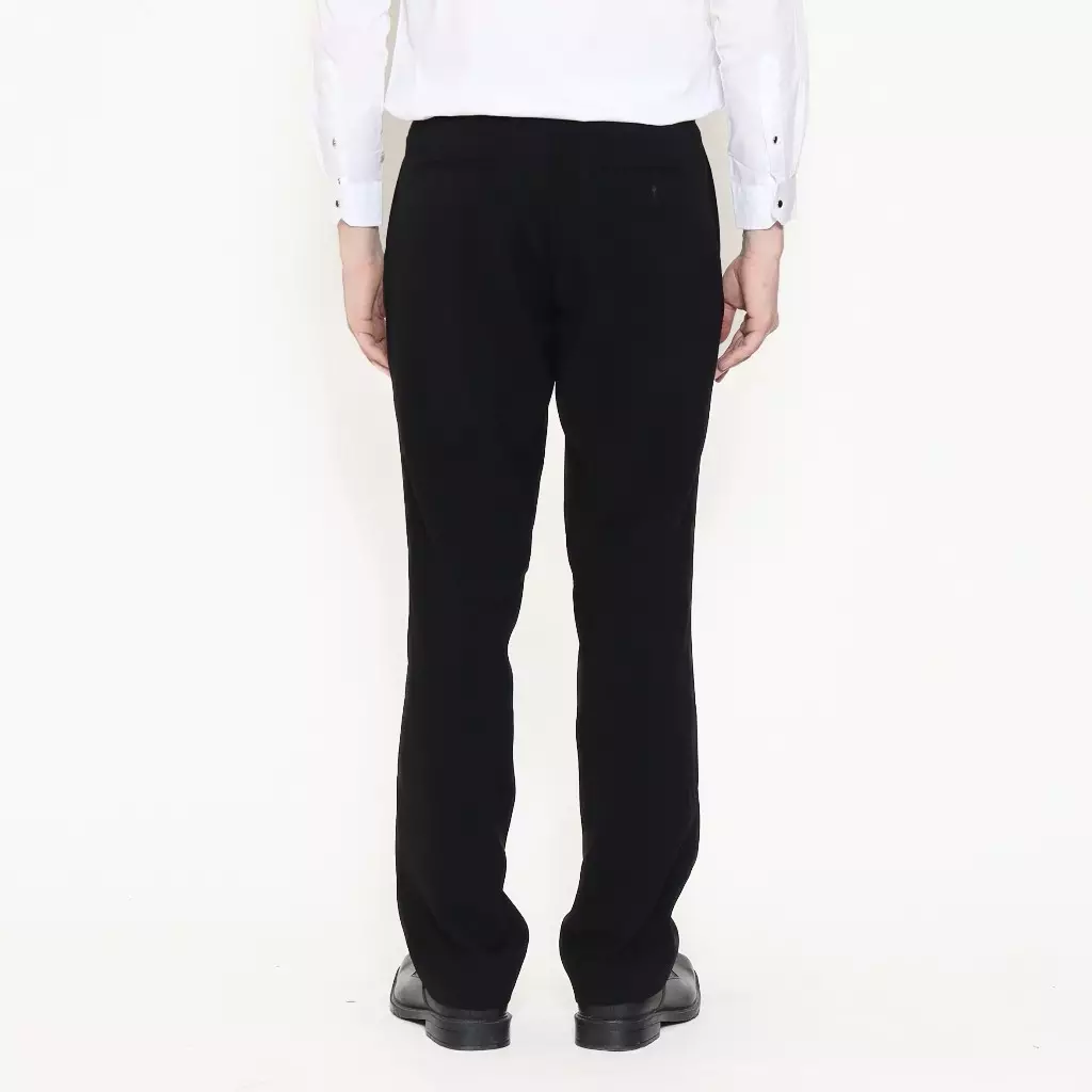 Lawell Celana Panjang Pria Regular Fit Warna Hitam – Polos & Motif Salur | Celana Kerja Nyaman & Rapi