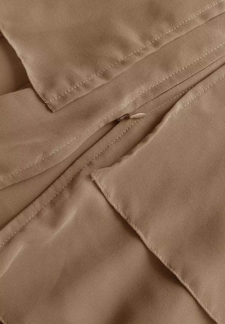 Anya Instan | Hijab Instan Resleting | Bergo Khimar Kerudung 2 Layer  - Sugar Almond