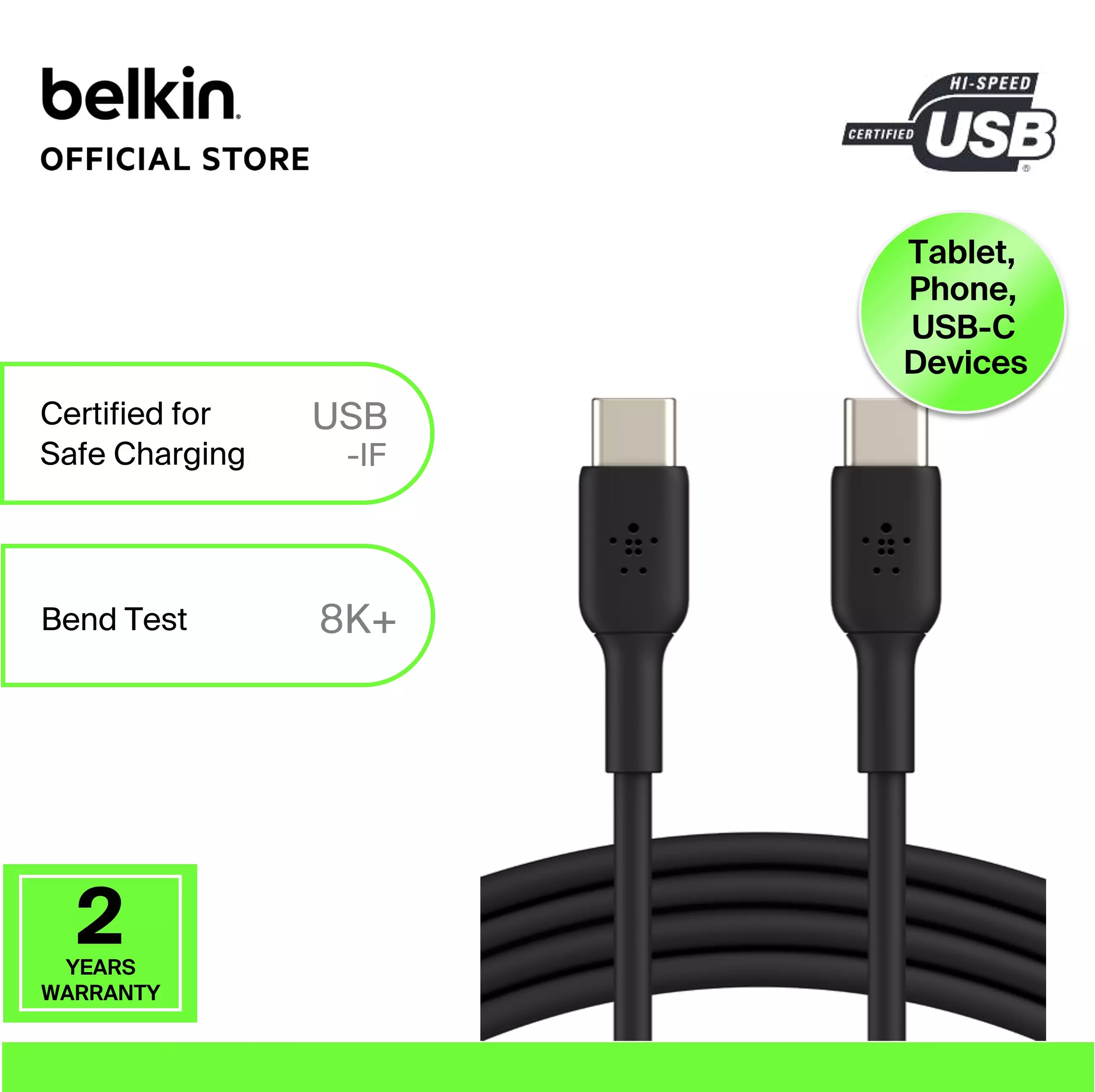 Belkin USB-A to USB-C Cable 1M Black Black