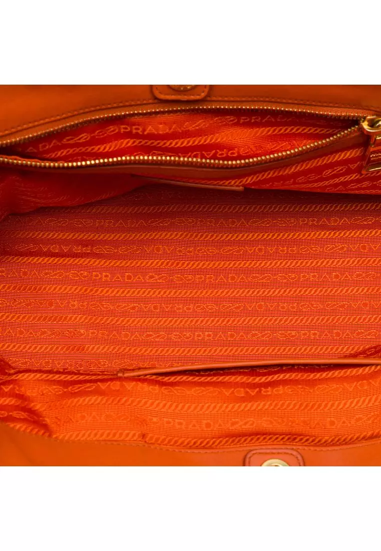 Pre-Loved Prada Vitello Daino Front Zip Open Convertible Tote