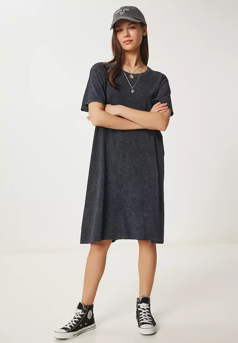 Washed Cotton Knit Dress
