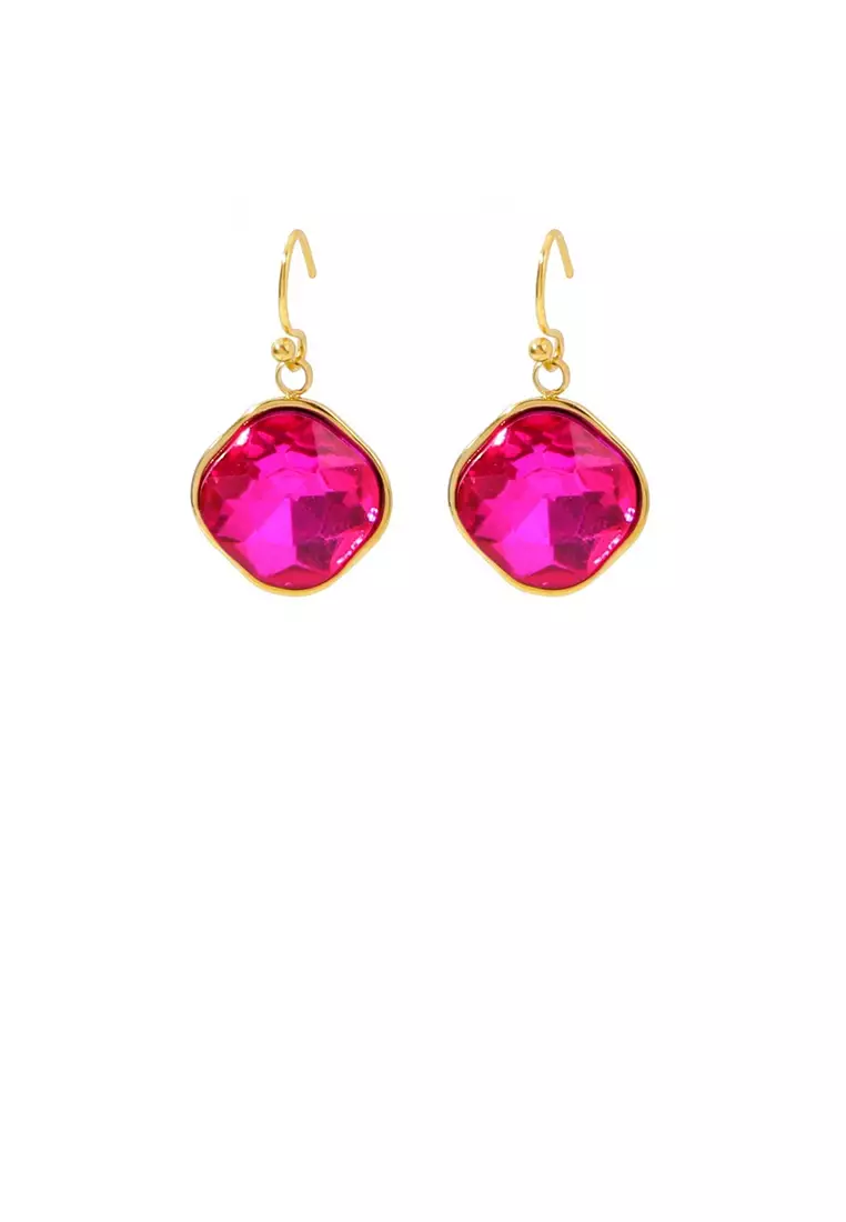 Buy Glamorousky Fashion Simple Plated Gold Geometric Earrings with