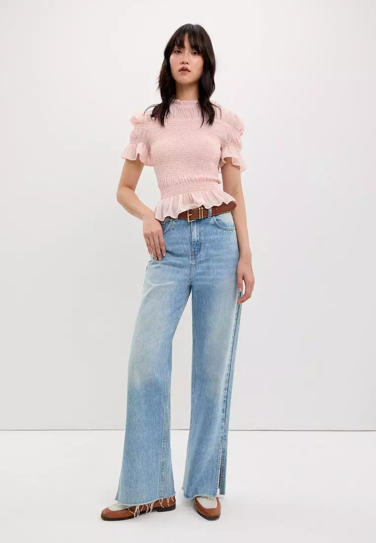Ruched Peplum Blouse