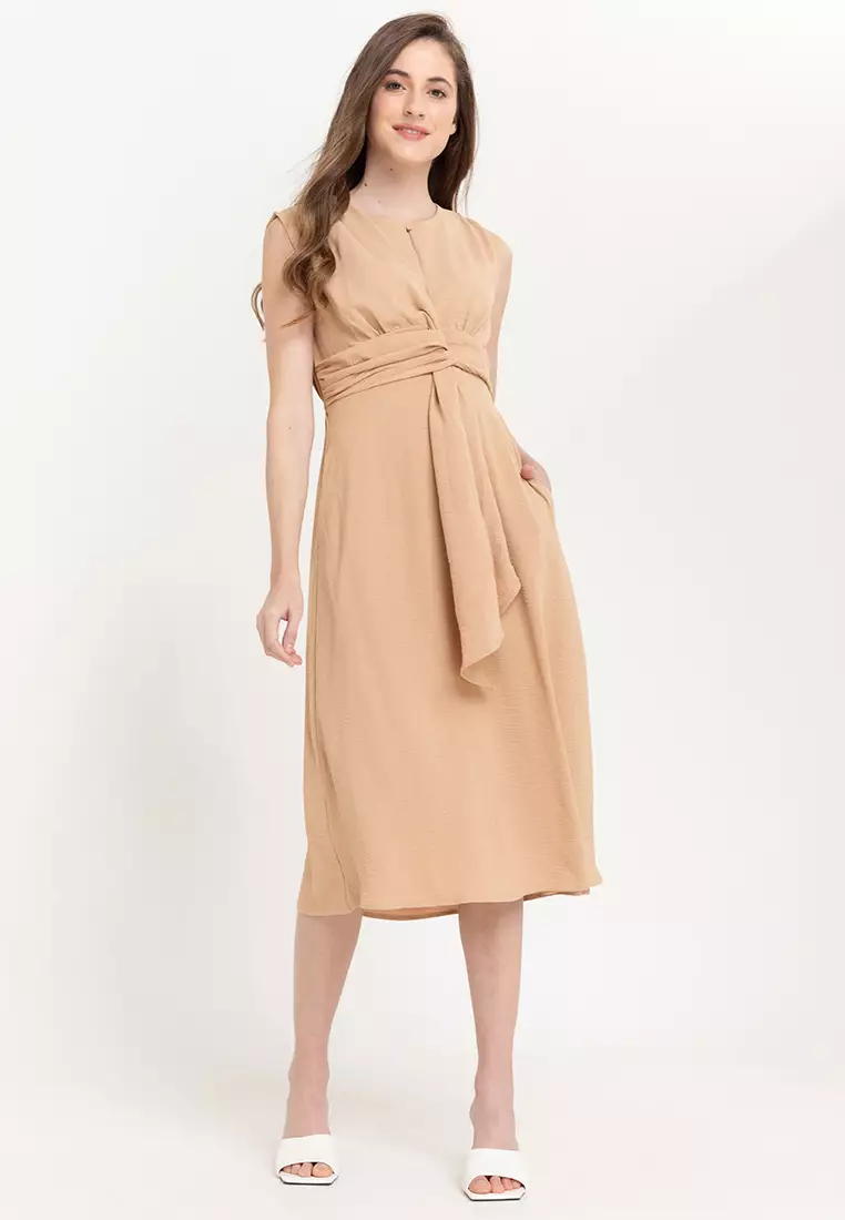 Claridad Draped Midi Dress