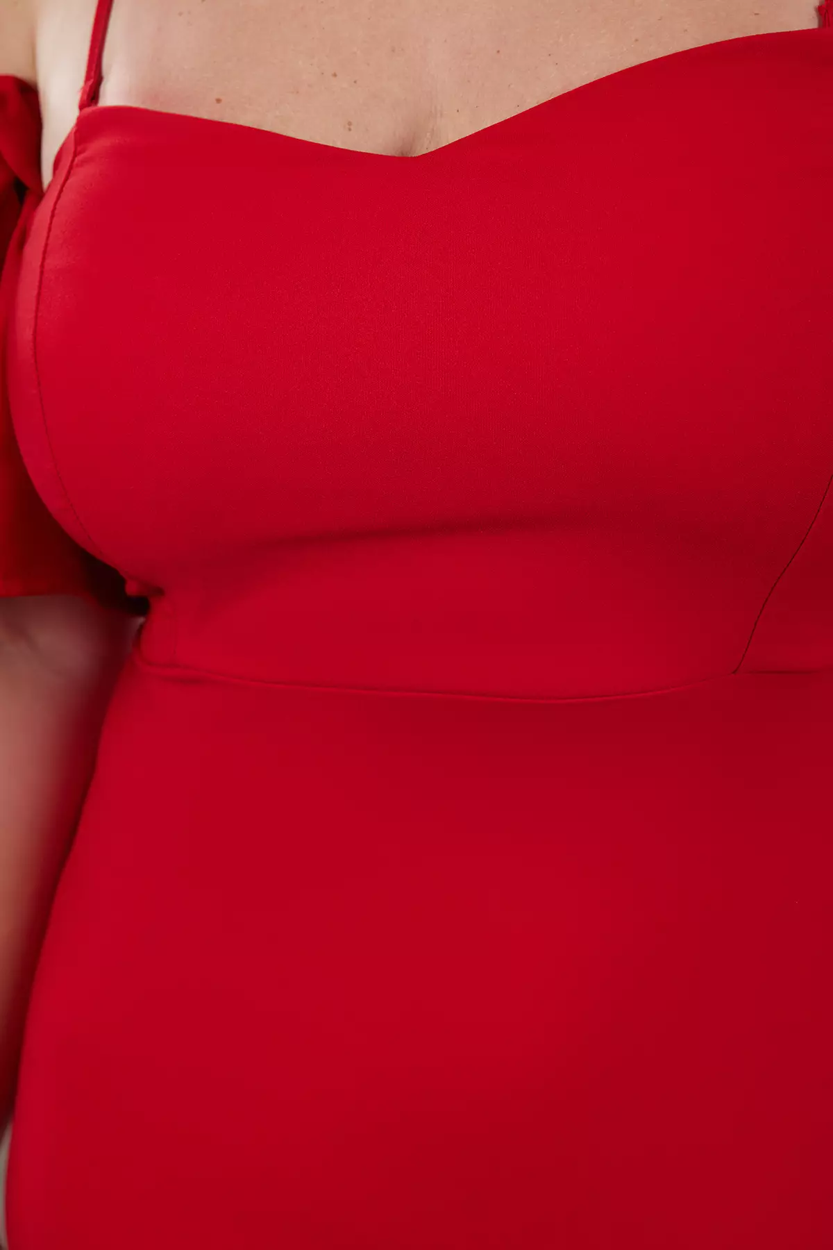 Plus Size Sleeves Detailed Bodycon Dress