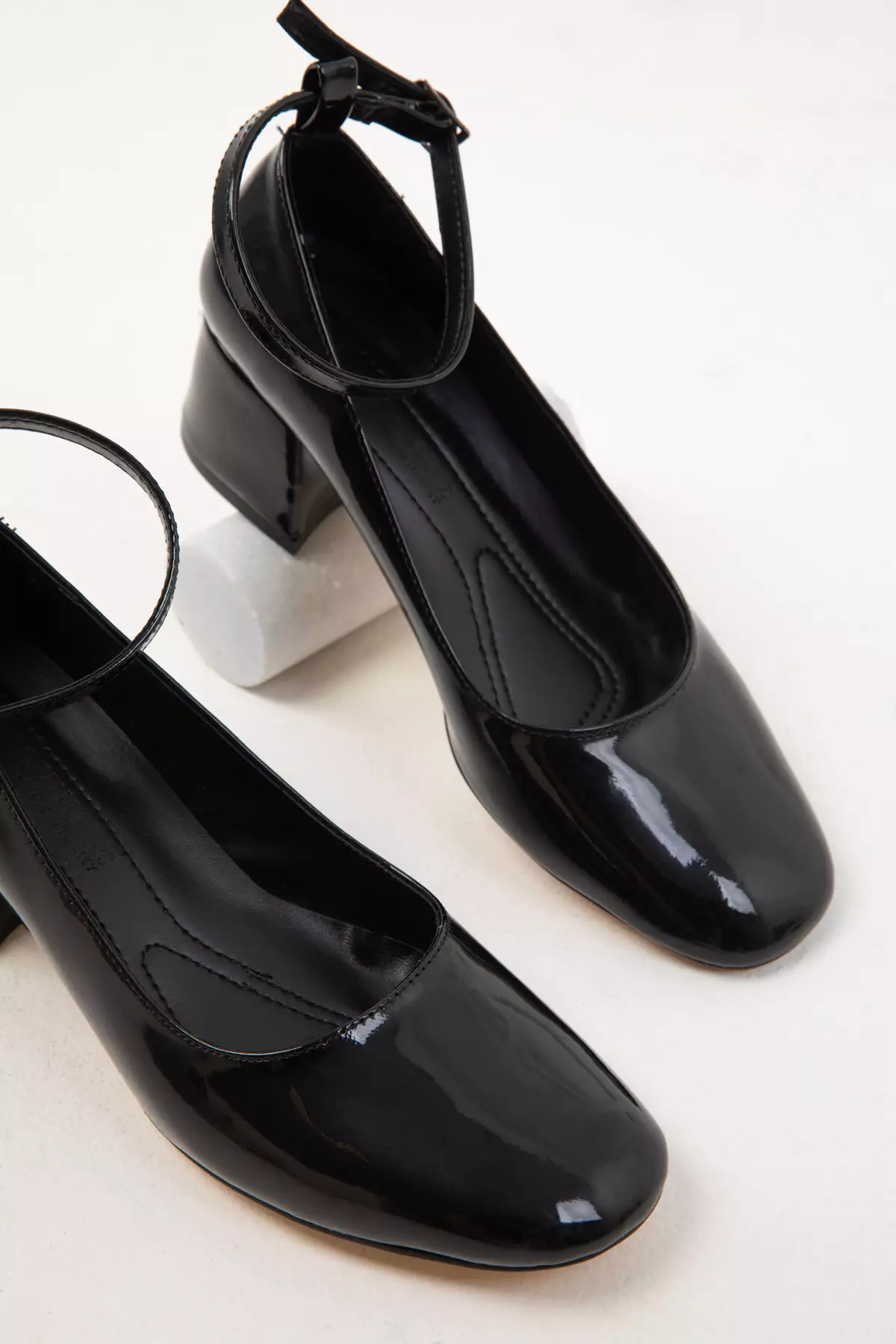 Patent Leather Black Women's Classic Heeled Shoes - 19917