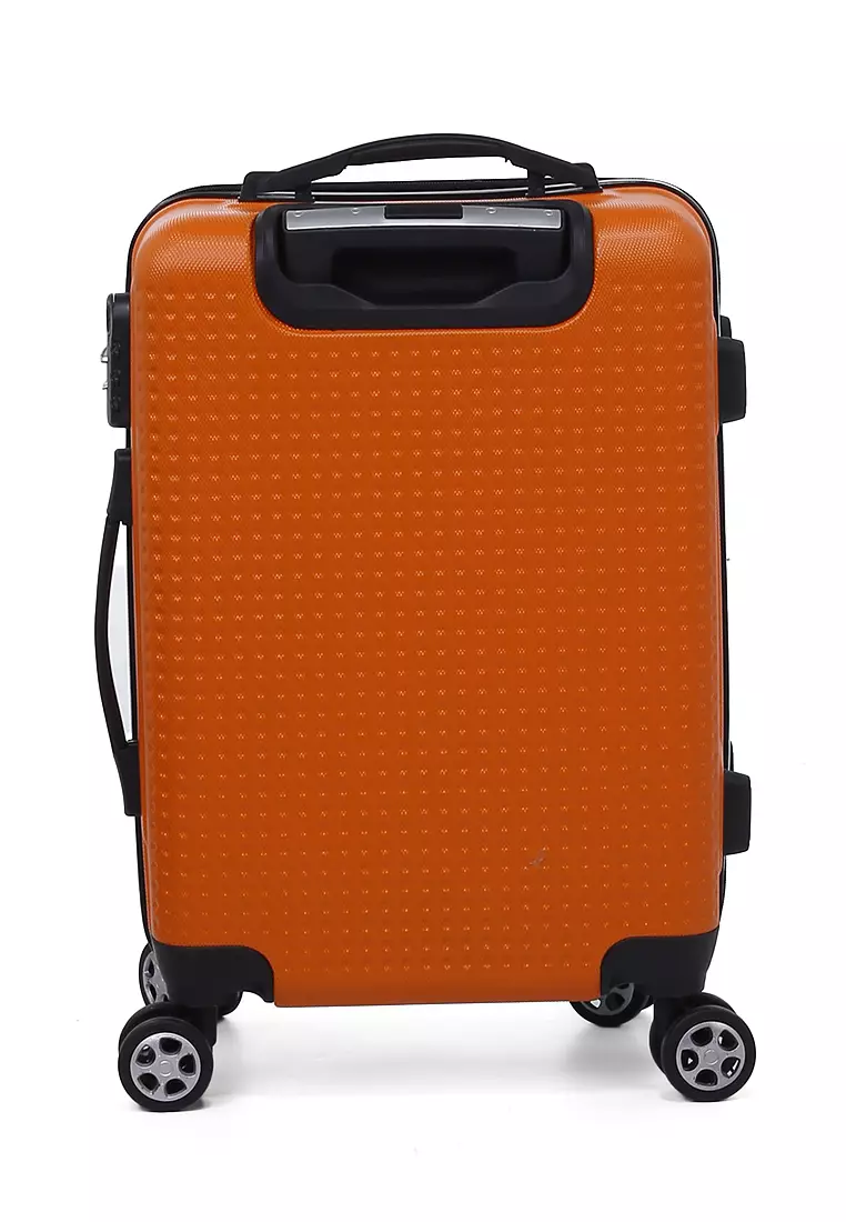 Carlton Koper Hardcase Unisex Size 20 Inch Dual Tone Color Large Compartment Suitcase Code Lock System Material ABS+PVC Coated ORIGINAL - White Orange