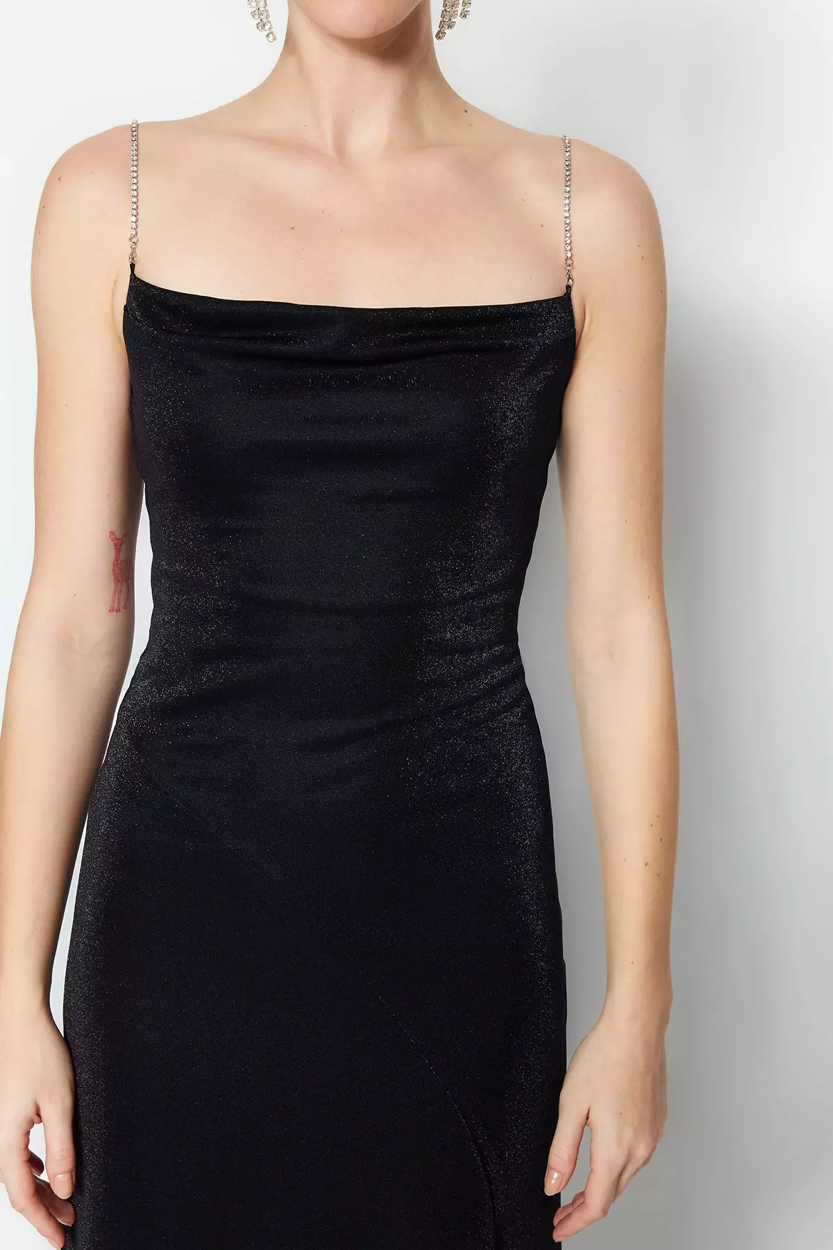 Strap Detailed Evening Dress