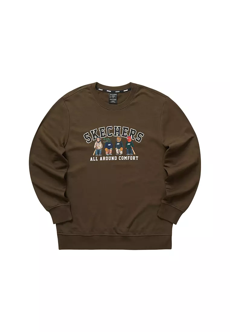 Skechers sweatshirts hot sale brown