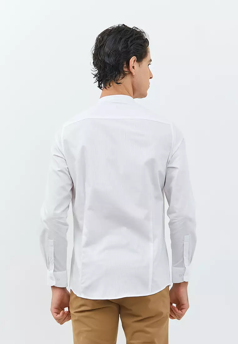 Jobb Azka Koko Pria Lengan Panjang Slim Fit Putih